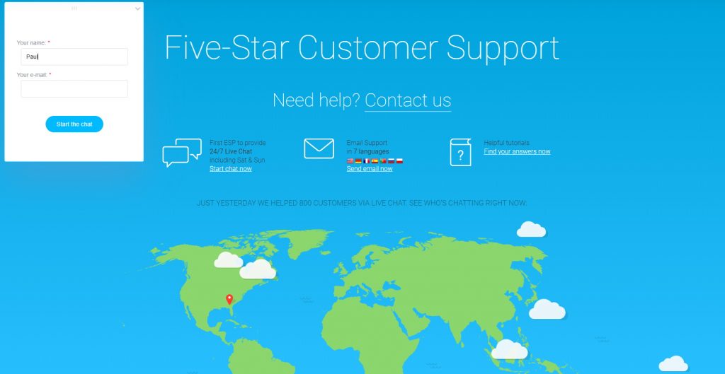 GetResponse Customer Support Page