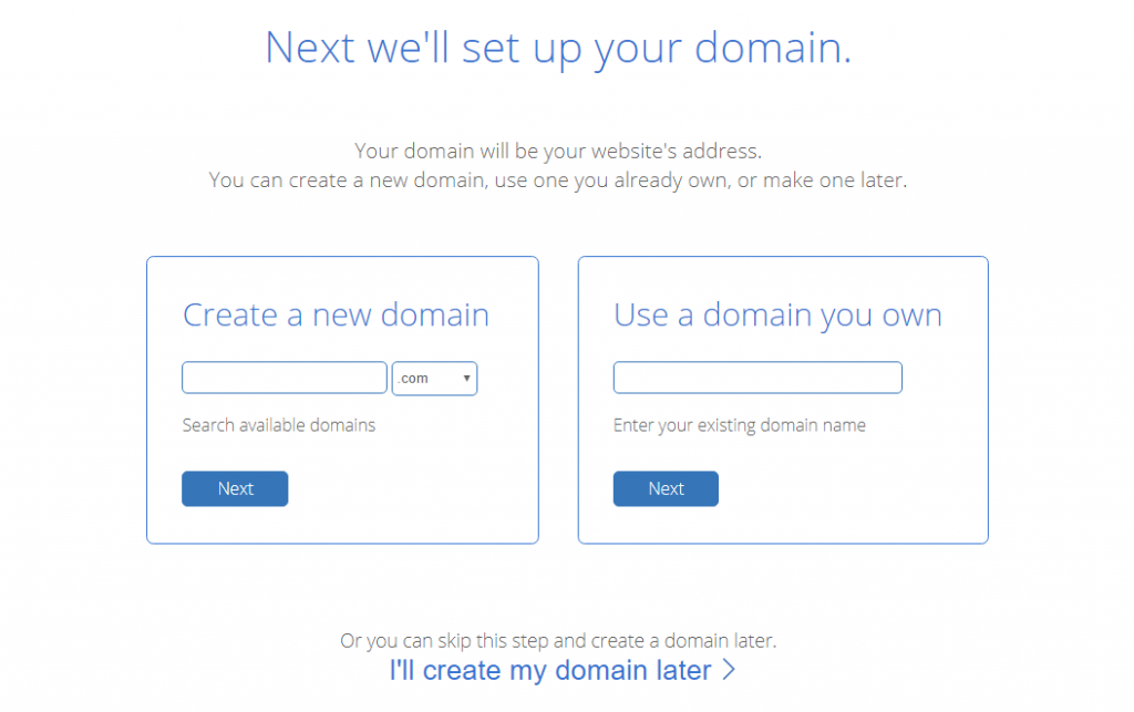 Bluehost Choose A Domain