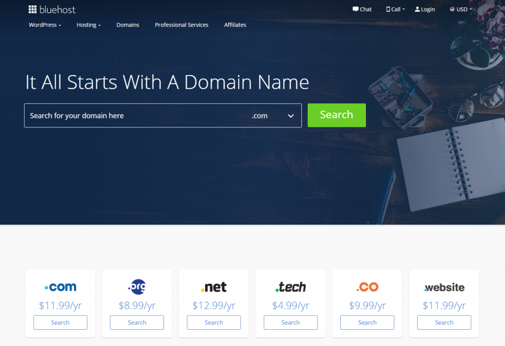 Bluehost Domain Name Search