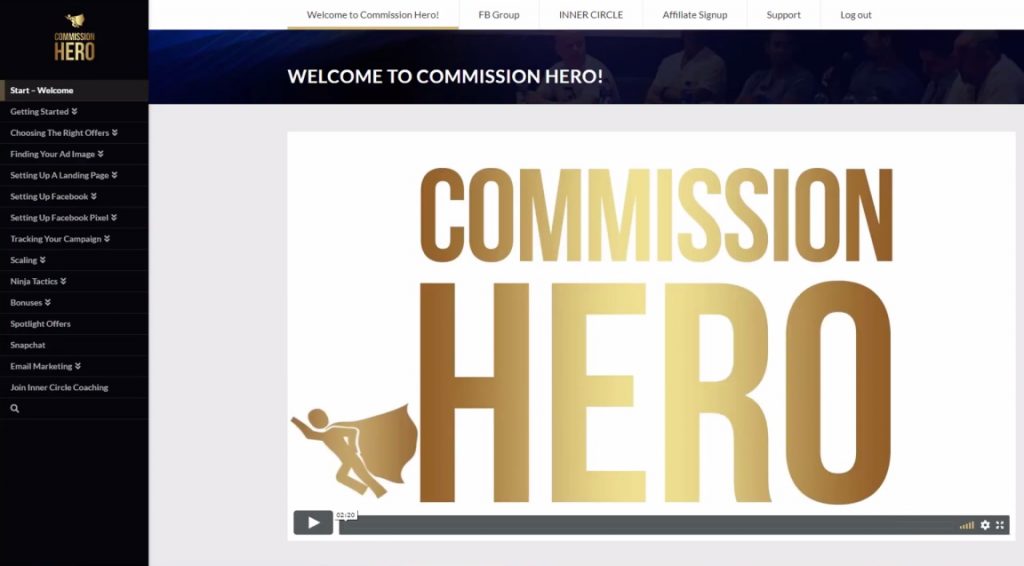 Commission Hero Members Area Start