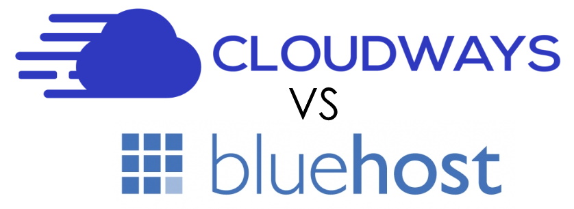 Cloudways Vs. Bluehost Logos